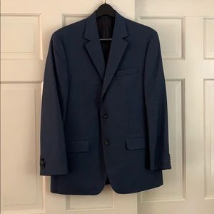 Blue checkered three button blazer 40R